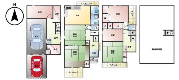 [中古]戸建 6LDK+2S 駐車2台可 堺市堺区北波止町