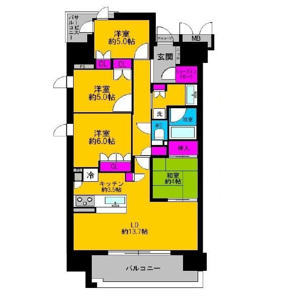 オーナーチェンジ物件 大阪ベイレジデンス5階部分 4LDK 表面利回り約3.3% 大阪市住之江区南港北1丁目