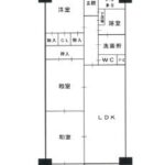 近鉄南港ガーデンハイツ22号棟1410　間取り