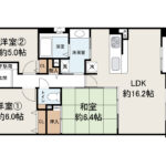 ローレルコート上野芝204 間取り