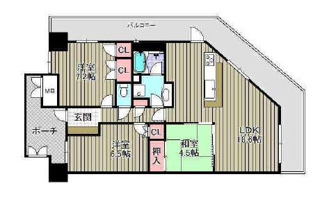 堺駅前アーバンコンフォート8階部分 間取り