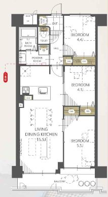 エクセランス堺東806　間取り